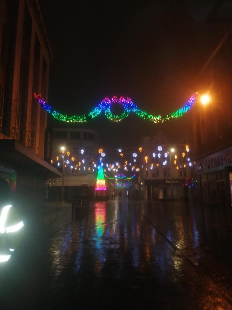 Xmas lights town centre Middlesbrough